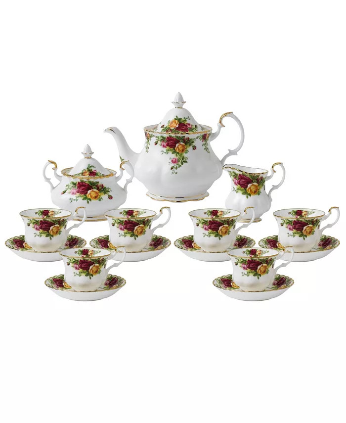 Old Country Roses Tea Set, 15 Pieces | Macy's