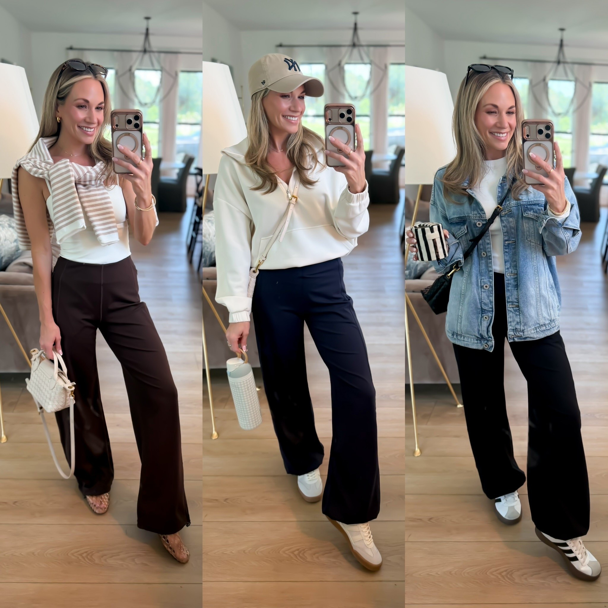 Obsessed with these new wide leg yoga pants! Love that you can style them so many different ways! They come in a ton of colors & have length options. I am 5’2 & wearing my true size xsmall in regular length.

#LTKootd #LTKmomlife #LTKPetite