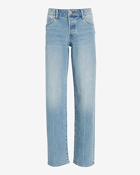 Low Rise Light Wash Baggy Straight Jeans | Express