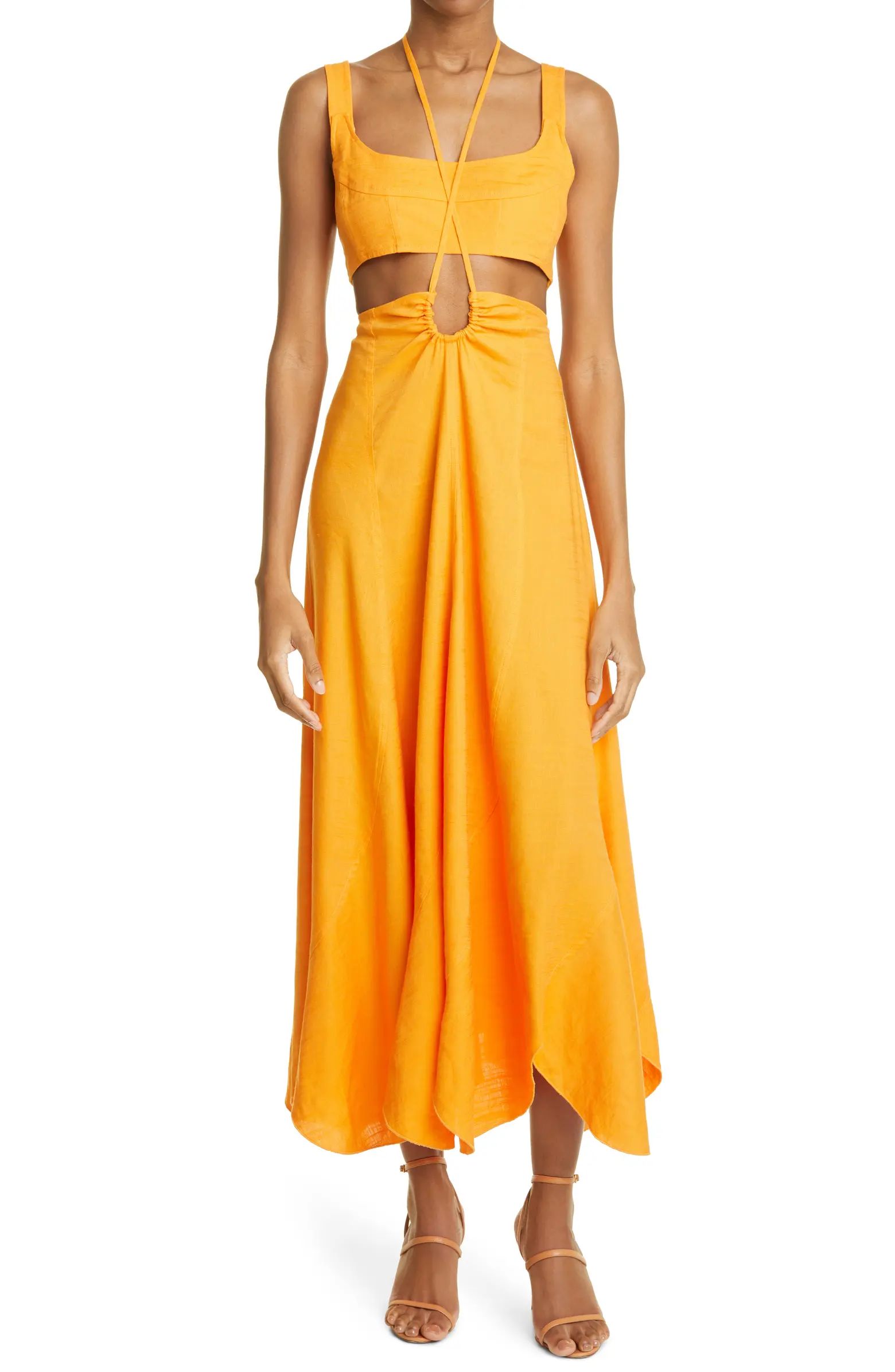 Cult Gaia Eileen Cutout Sleeveless Linen Blend Maxi Dress | Nordstrom | Nordstrom