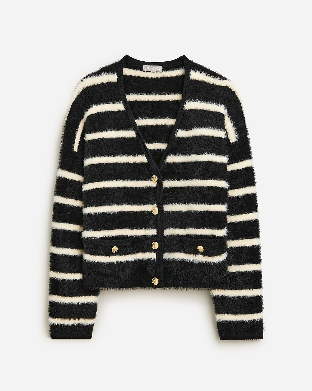 Sweater lady jacket in striped brushed yarn | J. Crew US