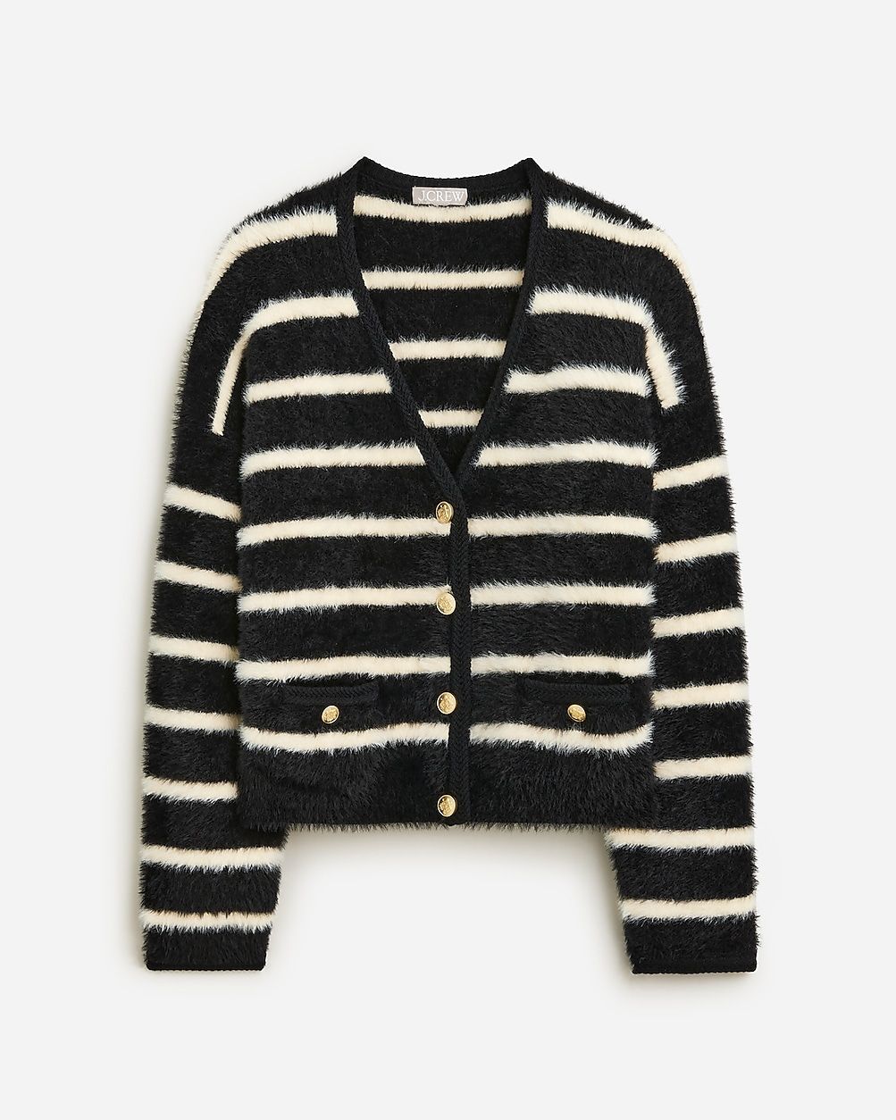 Sweater lady jacket in striped brushed yarn | J.Crew US