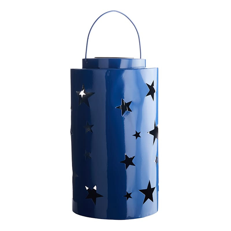 Navy Blue Solar Star Lantern, 13" | At Home