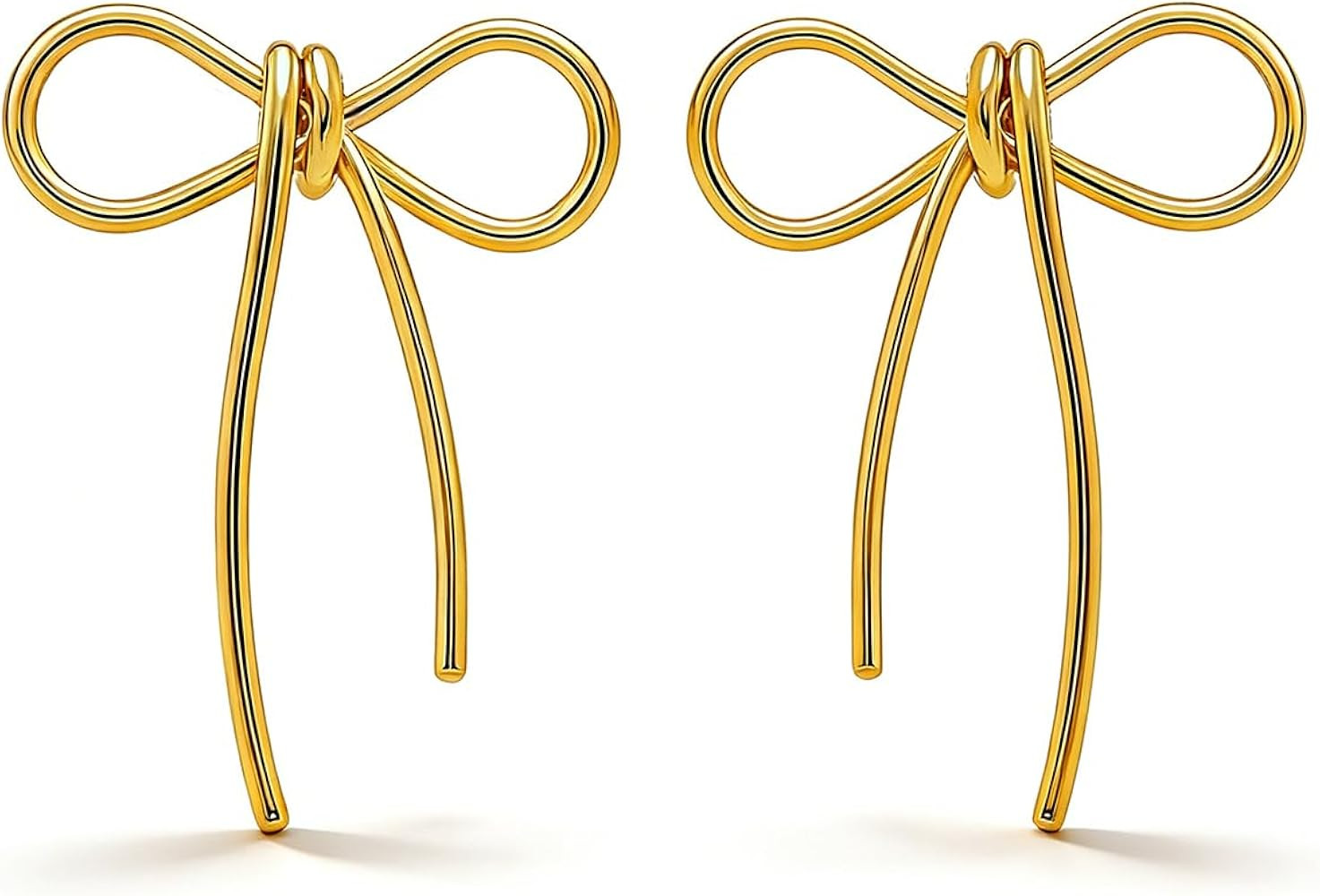 316l surgical steel Gold Bow earrings for women - hypoallergenic Earrings, Small cute stud, Elega... | Amazon (US)