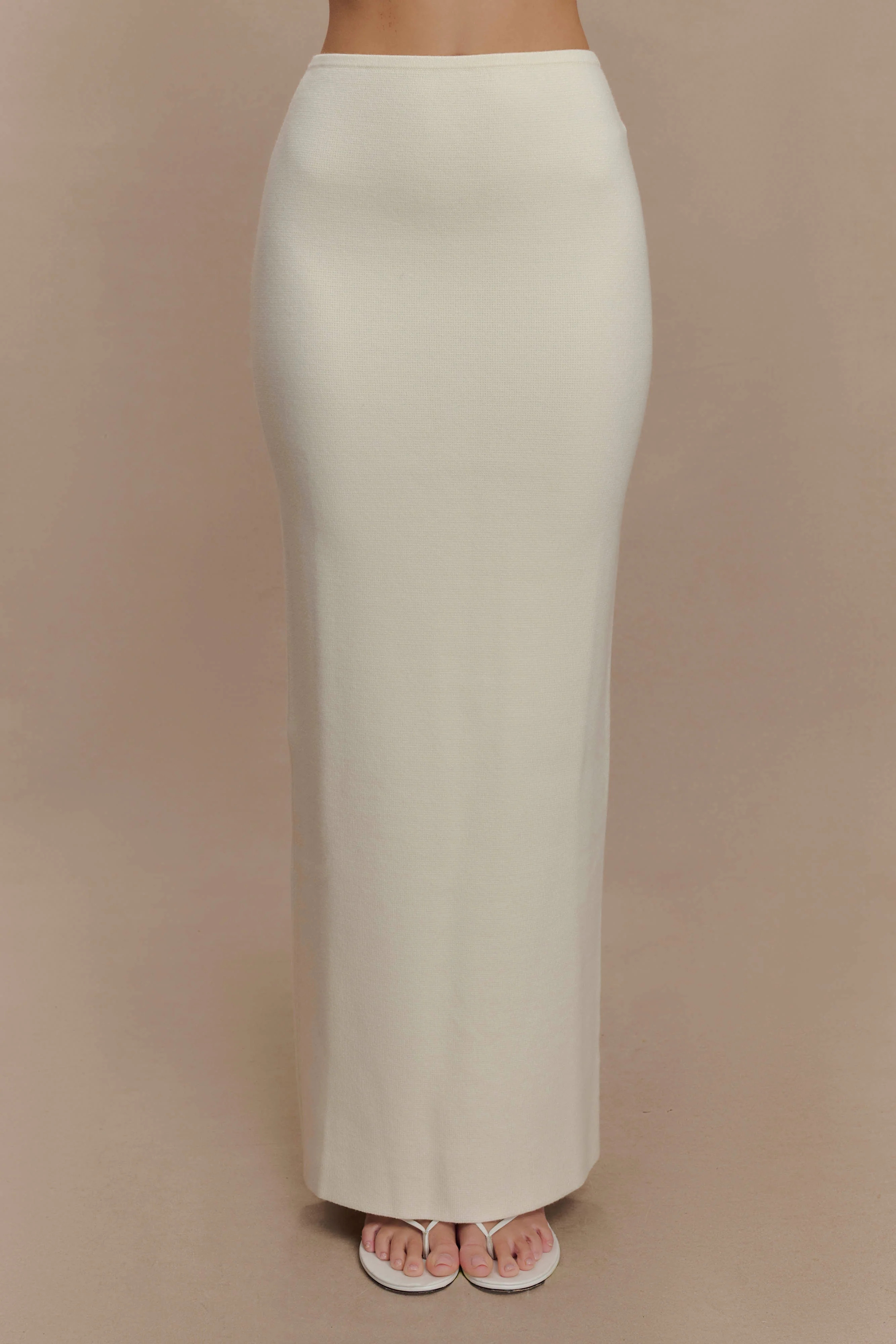 Kyle Knit Maxi Skirt - Ivory | MESHKI US