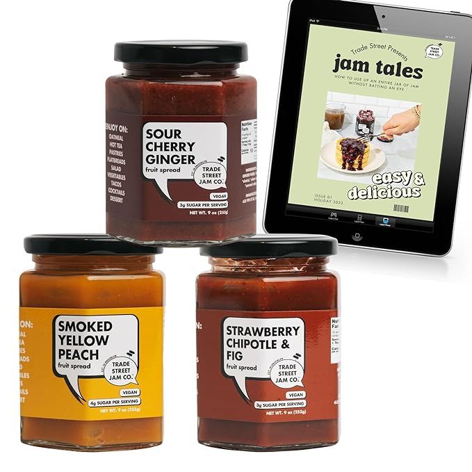 Trade Street Jam Co. - Favorite Things Gift Set + Jam Tales Digital Cookbook Download, Low-Sugar ... | Amazon (US)