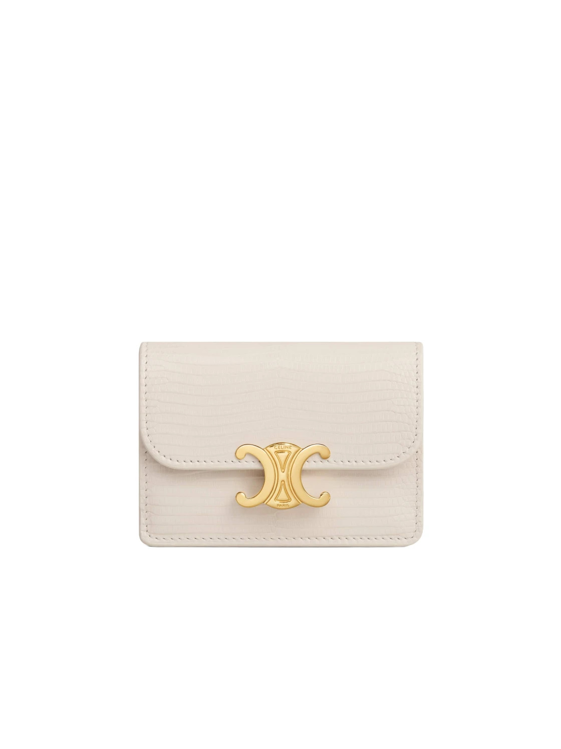 CARD HOLDER WITH FLAP TRIOMPHE IN LIZARD | Senser US