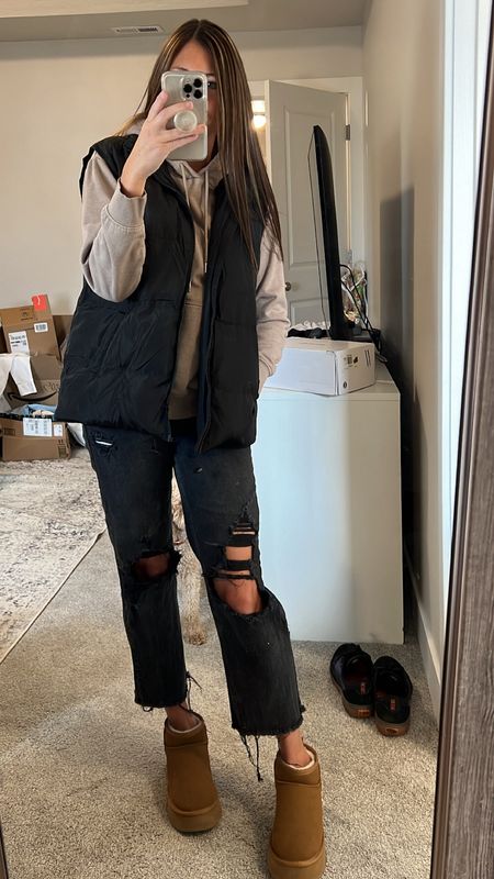 The perfect puffer vest with the perfect hoodie! Also loving this platform booties for only $35!! All from Amazon! 

#LTKGiftGuide #LTKCyberWeek #LTKstyletip