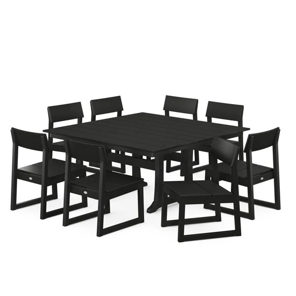 Edge Rectangular 8 - Person Outdoor Dining Set (Set of 9) | Wayfair North America