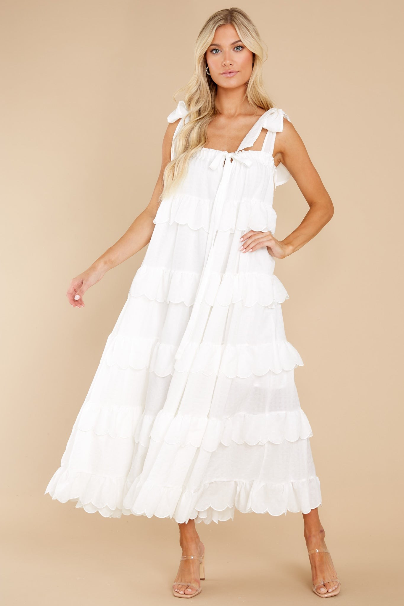 Made To Admire White Gingham Dress | Red Dress 