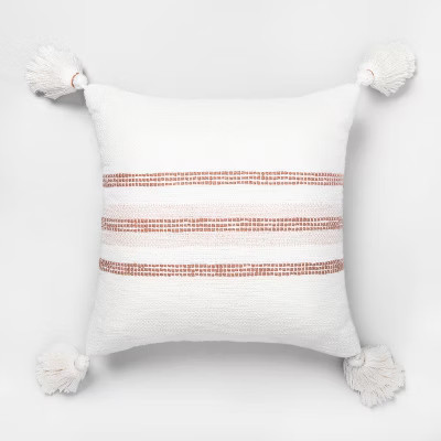 Rose Gold Slub Stripe Throw Pillow - Hearth & Hand™ with Magnolia | Target