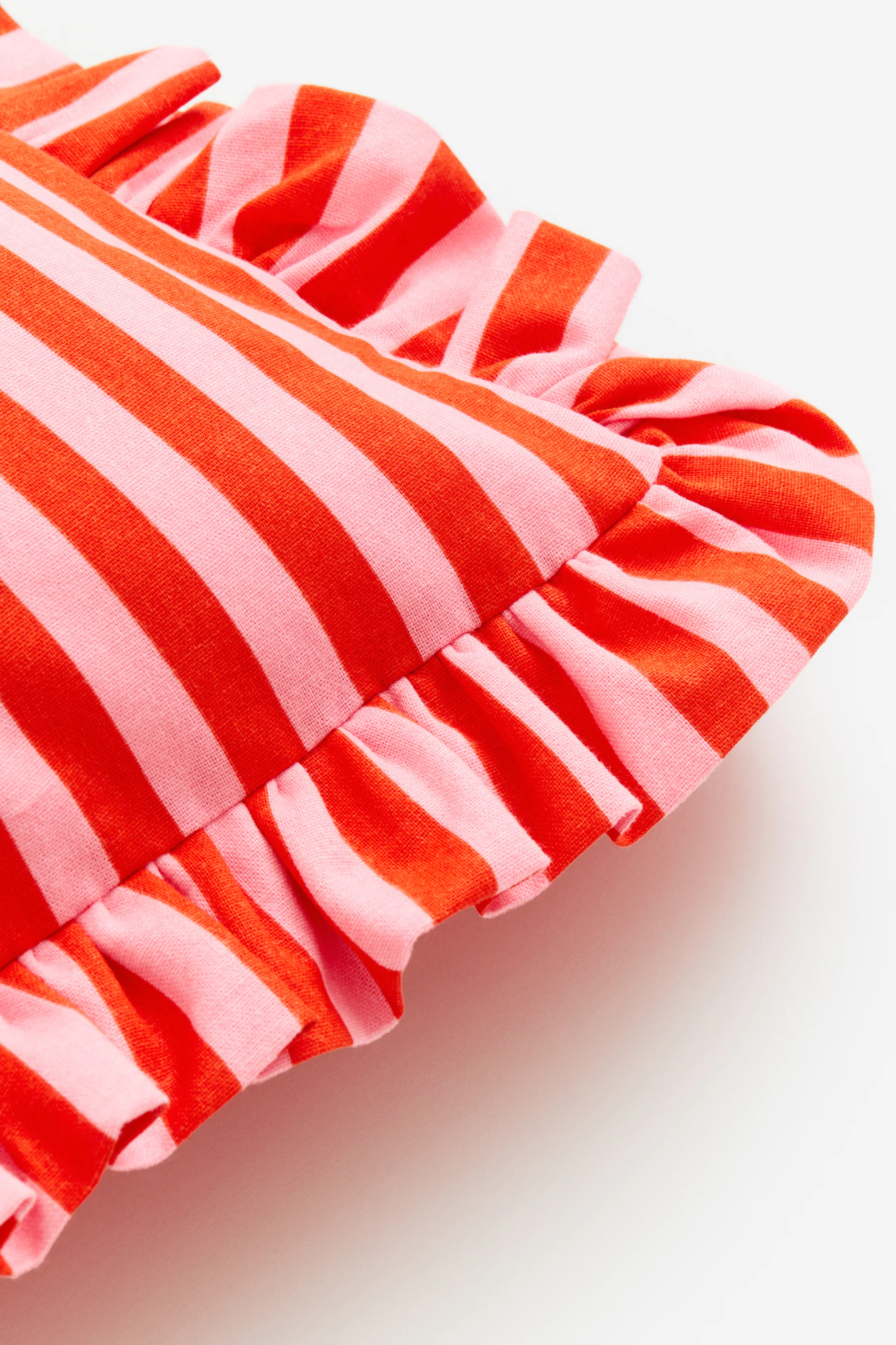 Ruffle-trimmed Cushion Cover - Orange/striped - Home All | H&M US | H&M (US + CA)