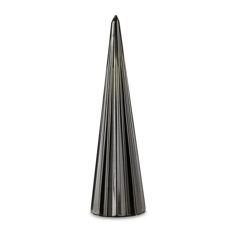 Holiday Time Large Black Modern Glass Tree Christmas Décor, 12.5" tall, 3.53 oz | Walmart (US)