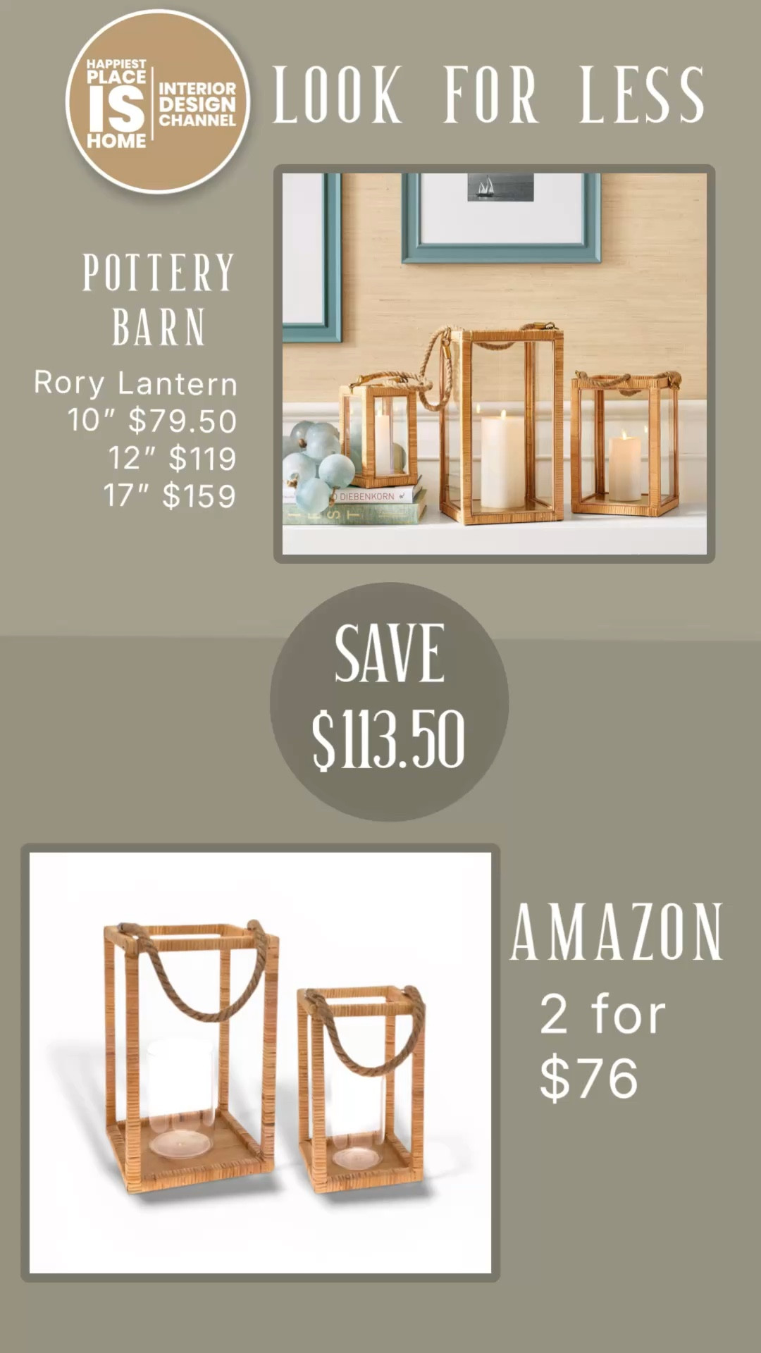 Pottery Barn DUPE!  Woven outdoor lanterns!

#LTKHome #LTKSeasonal