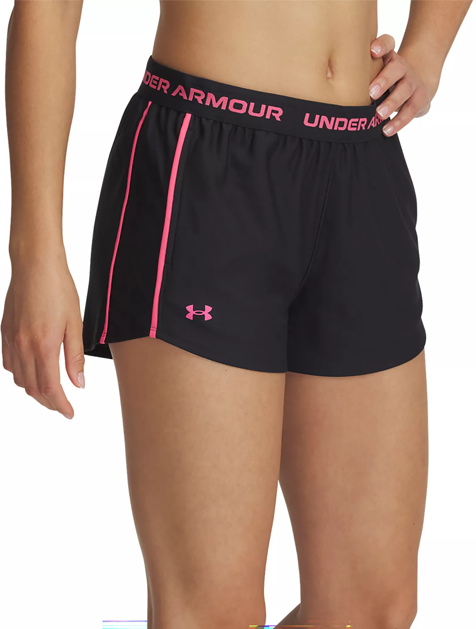 Under Armour Women's Tech 3” Play Up Shorts, Small, Black/Super Pink | Great Mother's Day Gift | DICK'S Sporting Goods