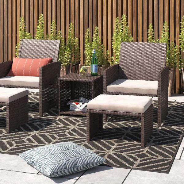 Rand Polyethylene (PE) Wicker 2 - Person Seating Group with Cushions | Wayfair North America