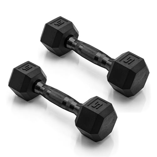 CAP Barbell 5 LB Coated Hex Dumbbell Pair with Black Handle | Amazon (US)