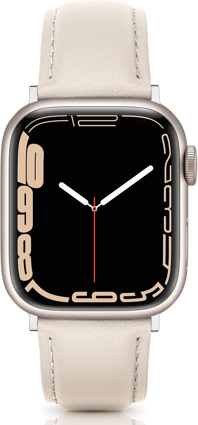 Eyamumo Leather Bands Compatible for Apple Watch Band 38mm 40mm 41mm, Genuine Leather Wristband R... | Amazon (US)