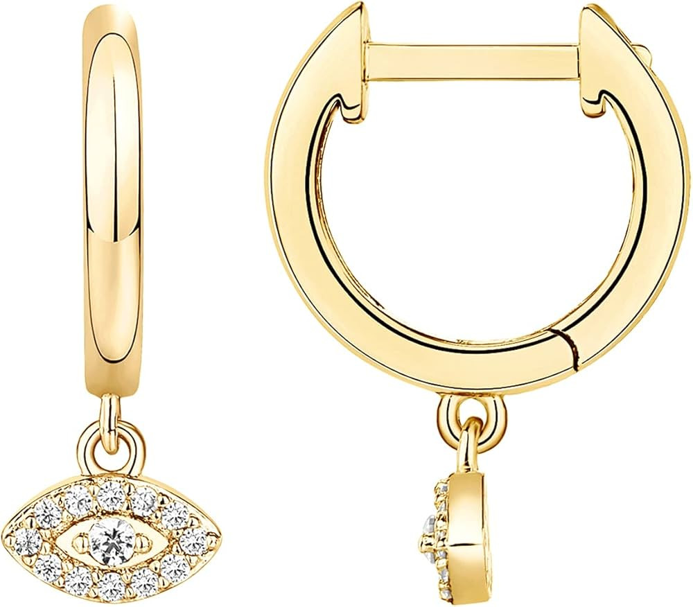 PAVOI 14K Gold Plated S925 Sterling Silver Post Lightweight Drop/Dangle Huggie Earrings for Women... | Amazon (US)