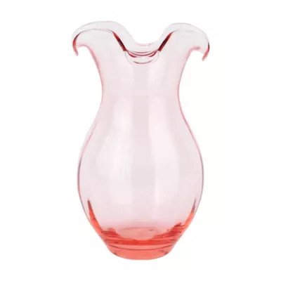 Vietri Hibiscus Glass Pink Vertical Fluted Medium Vase | Belk