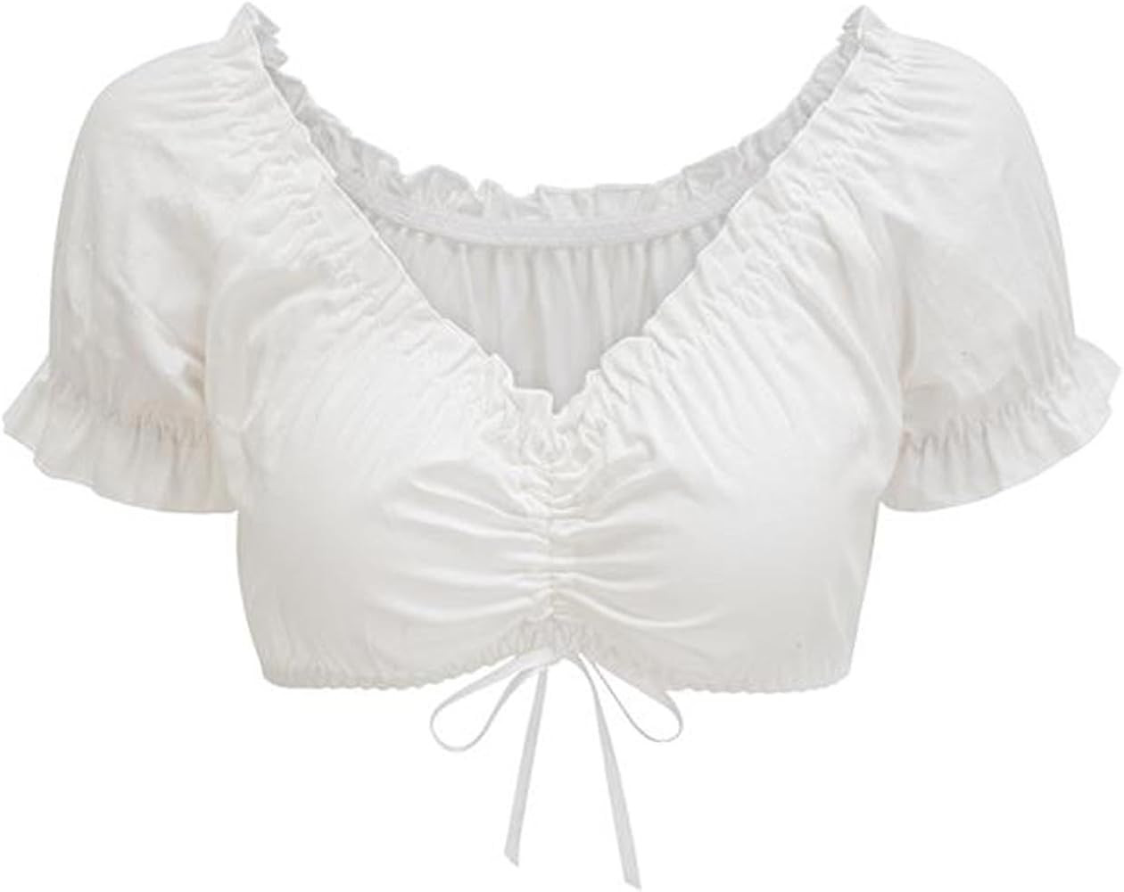 Charmian Women's Vintage Off Shoulder Short Sleeve Shirt Blouse Crop Top | Amazon (US)