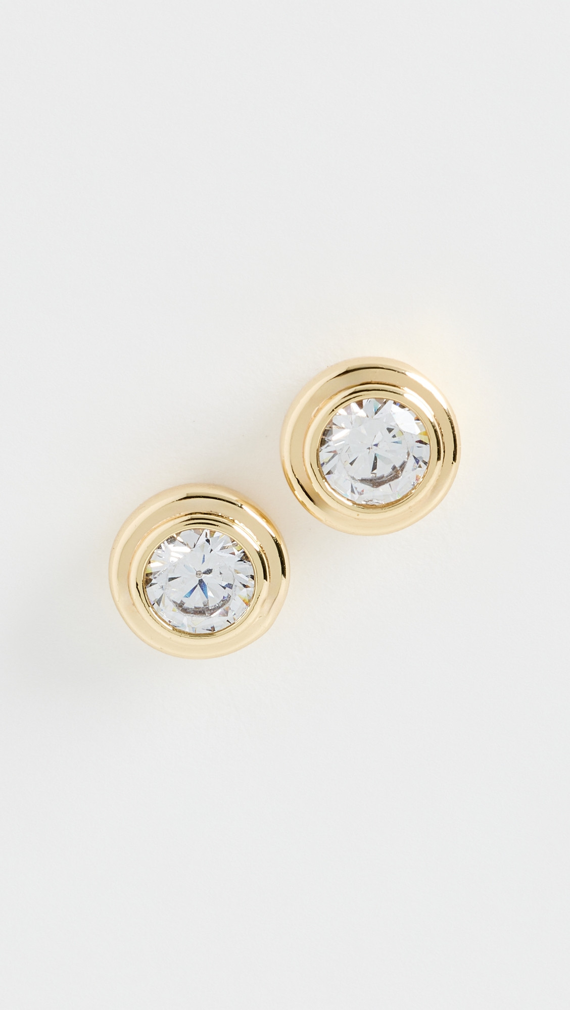 Double Rim Bezel Stud Earrings - Gold | Shopbop