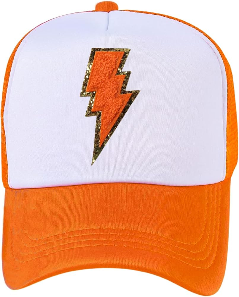 Lightning Bolt Hat Glitter Lightning Trucker Hats Women Cute Trendy Snapback Preppy Hat 80s Retro... | Amazon (US)