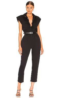 PISTOLA Rosie Shoulder Pad Jumpsuit in Fade To Black from Revolve.com | Revolve Clothing (Global)