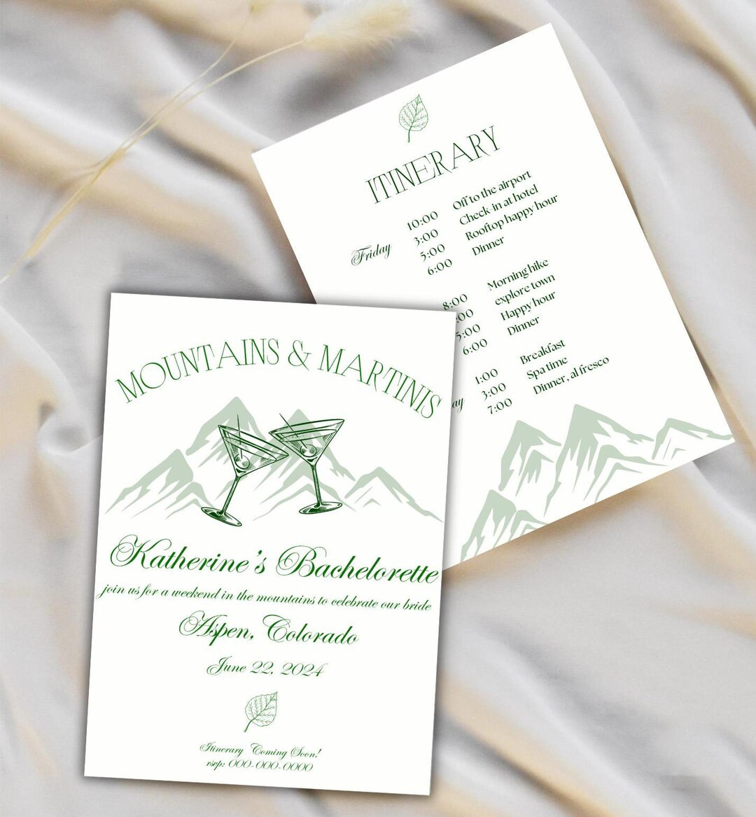 Mountain & Martinis Bachelorette Party Weekend Invitation - Etsy | Etsy (US)