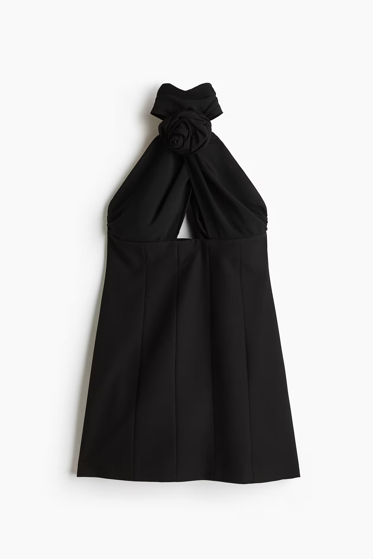 Rose-appliqué halterneck dress | H&M (UK, MY, IN, SG, PH, TW, HK)