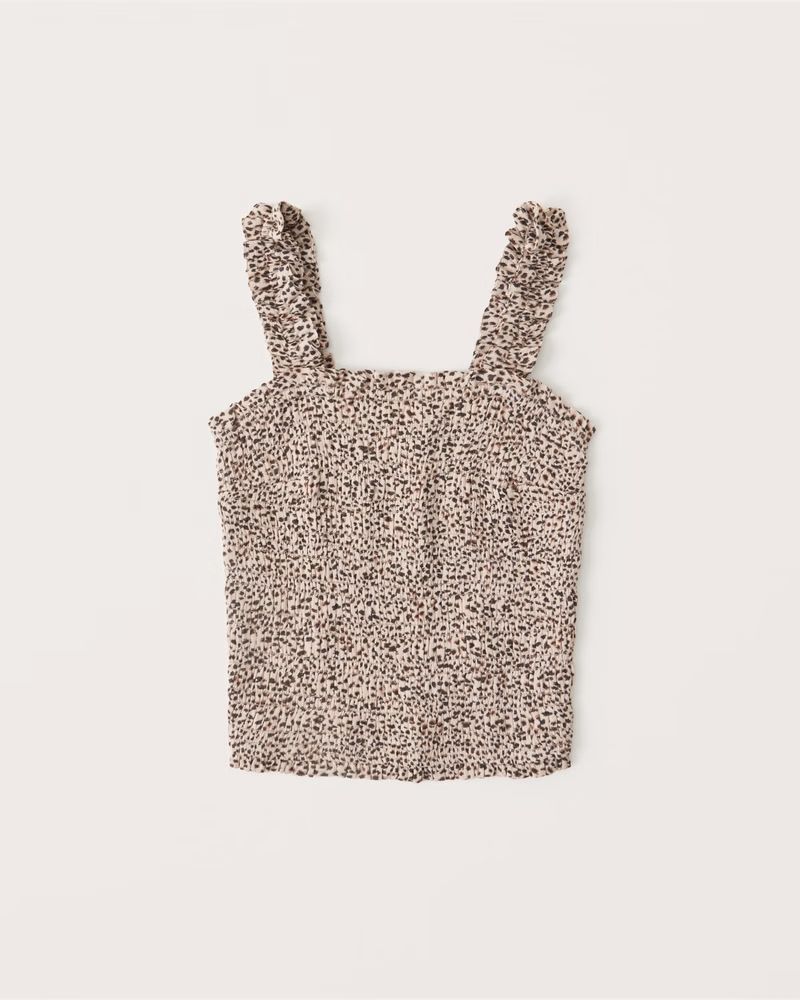 All-Over Smocked Wide Strap Cami | Abercrombie & Fitch (US)