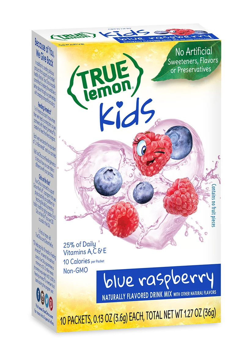True Lemon Kids Blue Raspberry Powdered Drink Mix, Low Sugar, Low Calorie, 10 packets | Walmart (US)