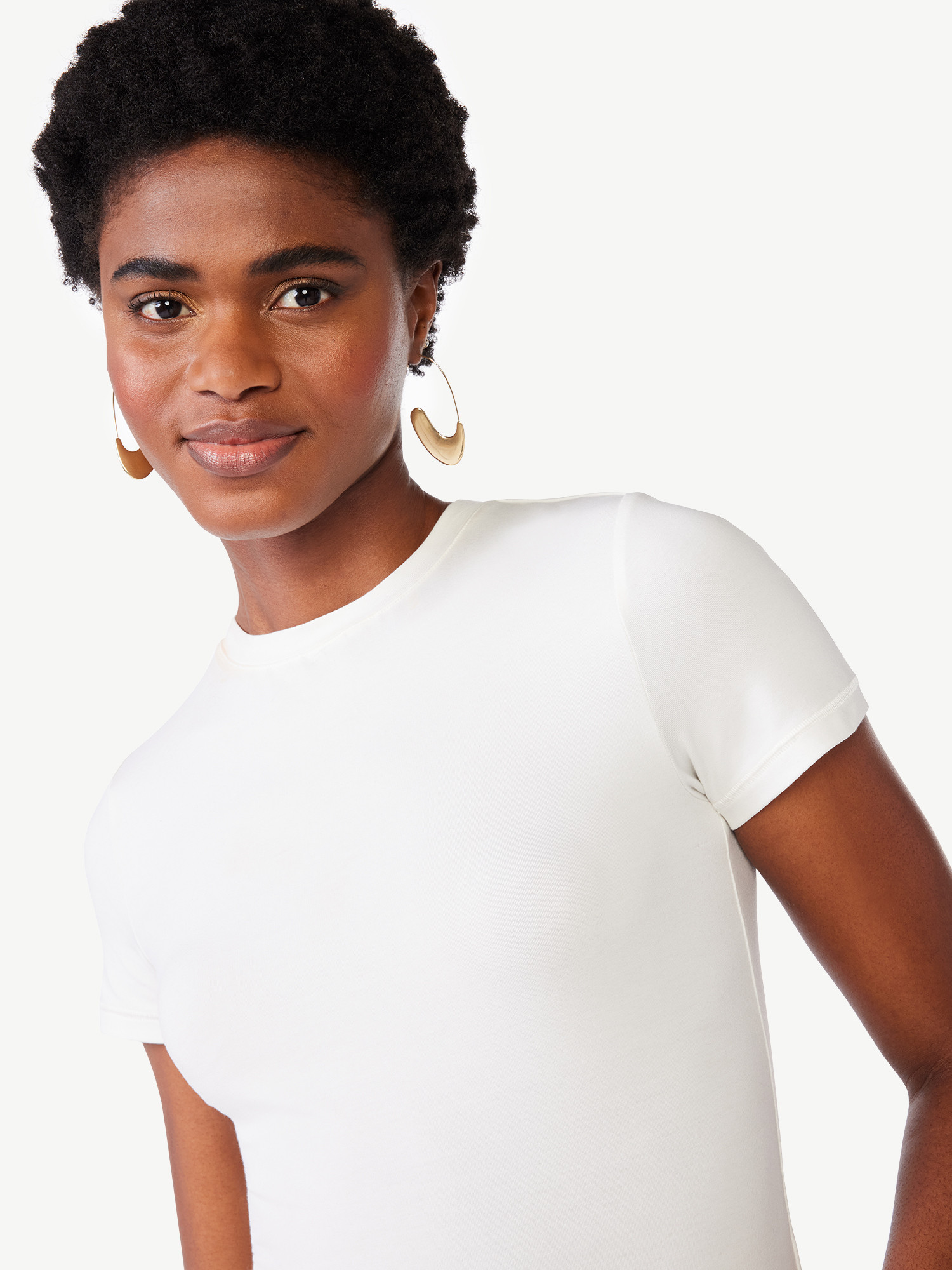 Scoop Women's Cotton Fitted Baby Tee, Sizes XS-XXL - Walmart.com | Walmart (US)