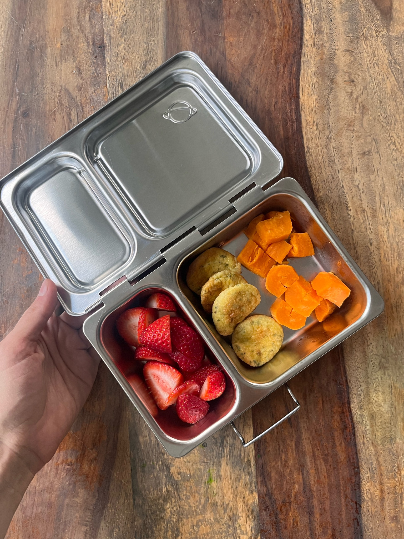 Hayes lunch today ❤️✅

Egg bites 
Strawberries 
Sweet potatoes 

So simple but balanced✨