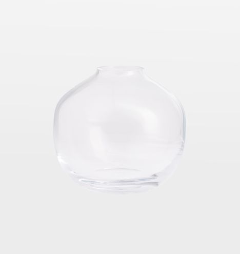 Audrey Low Round Clear Glass Vase | Rejuvenation
