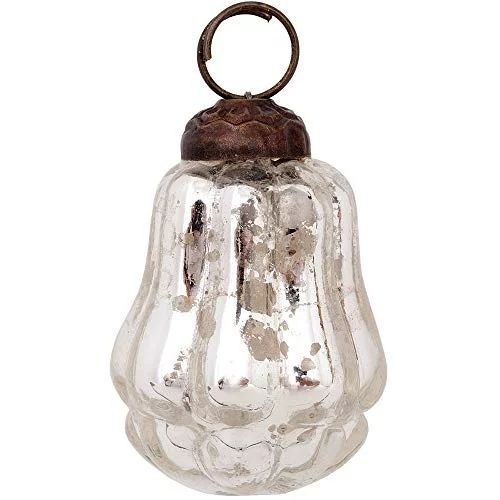 Luna Bazaar Small Mercury Glass Ornament (2 to 2.25-inch, Silver, Melony Design, Single) - Great ... | Walmart (US)