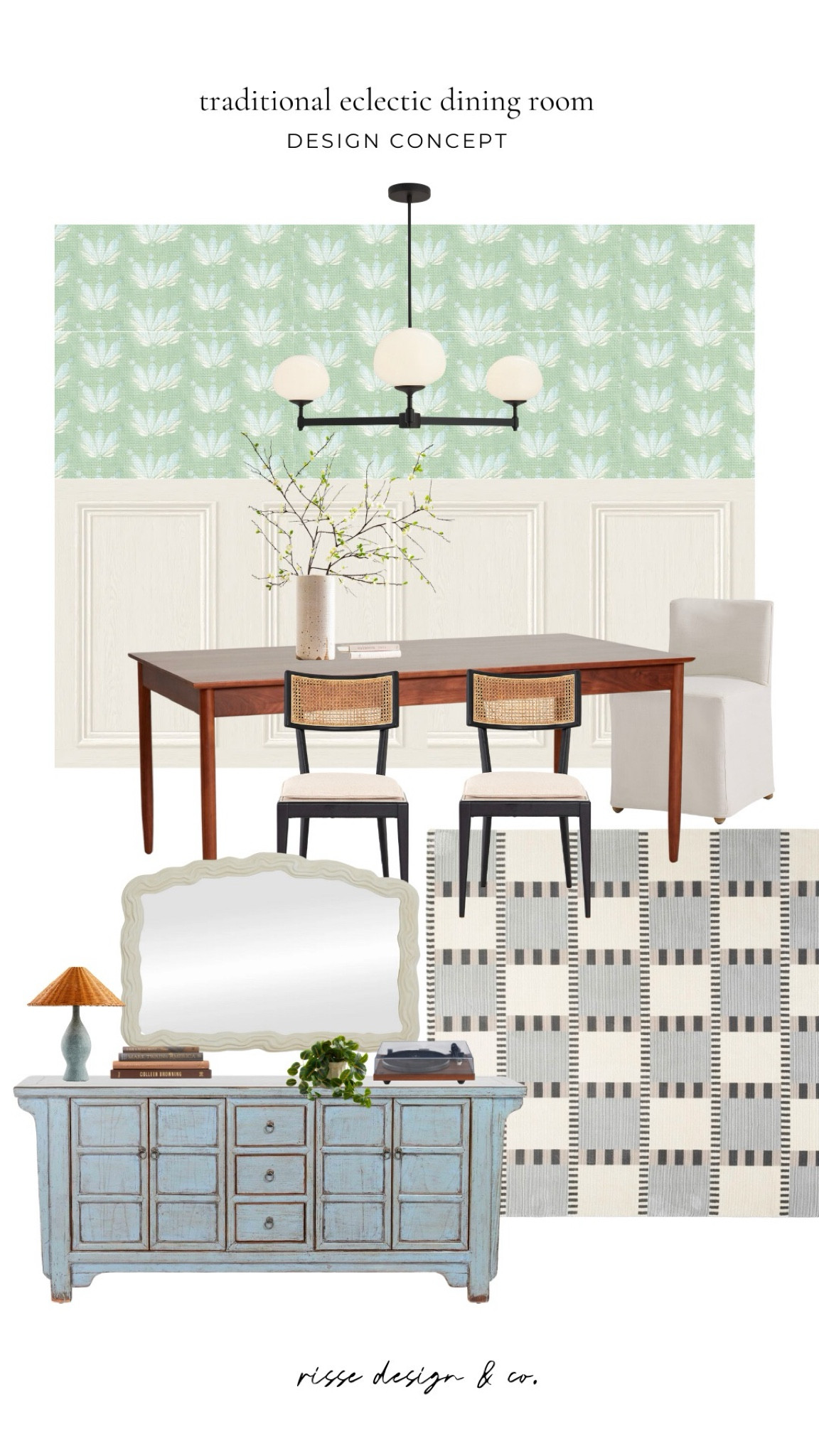 Design concept board for a traditional living room with eclectic inspirationn

#LTKhome