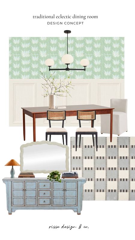 Design concept board for a traditional living room with eclectic inspirationn

#LTKhome