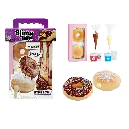 Slime Life Choco Icing Round & Cream Filled Donuts DIY Slime Kit, Make, Smash, and Stretch Your Food Slime, Ages 8+ | Walmart (US)