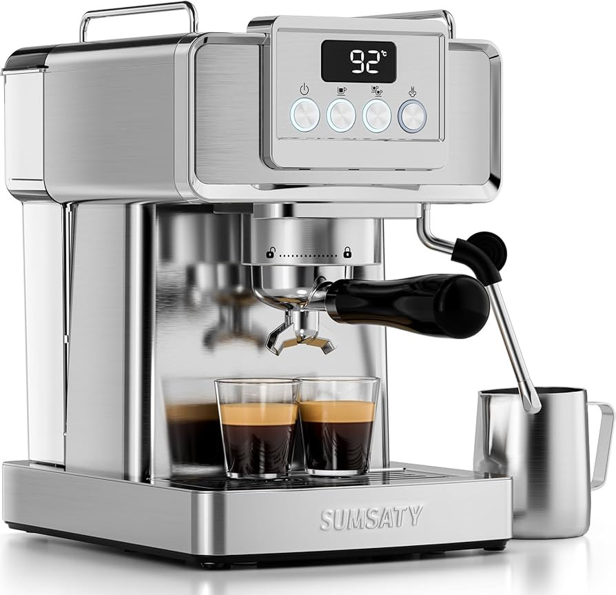 Espresso Machine 20 Bar, Stainless Steel Coffee Maker Professional Espresso Maker with Power Stea... | Amazon (US)