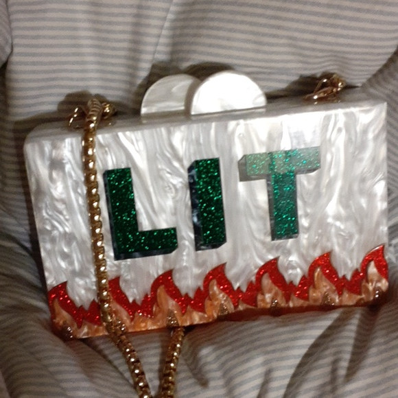 NWOT Artist Elizabeth Sutton Lucite Acrylic Collection  Clutch" Lit"/ 7" W | Poshmark