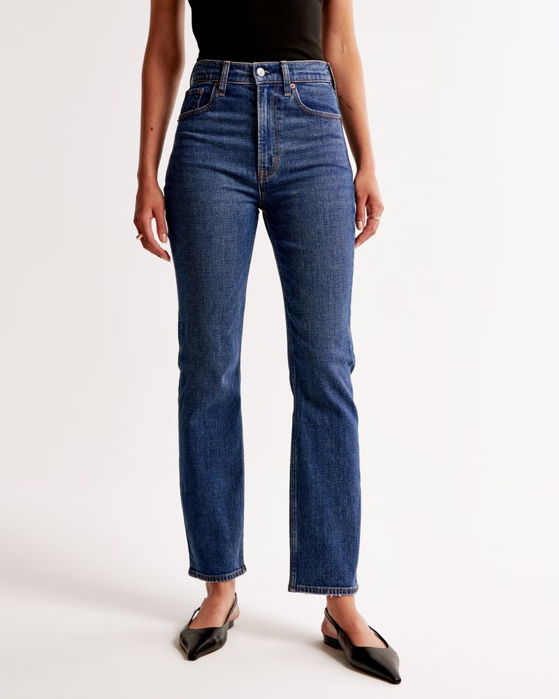 Women's Ultra High Rise Ankle Straight Jean | Women's Bottoms | Abercrombie.com | Abercrombie & Fitch (US)