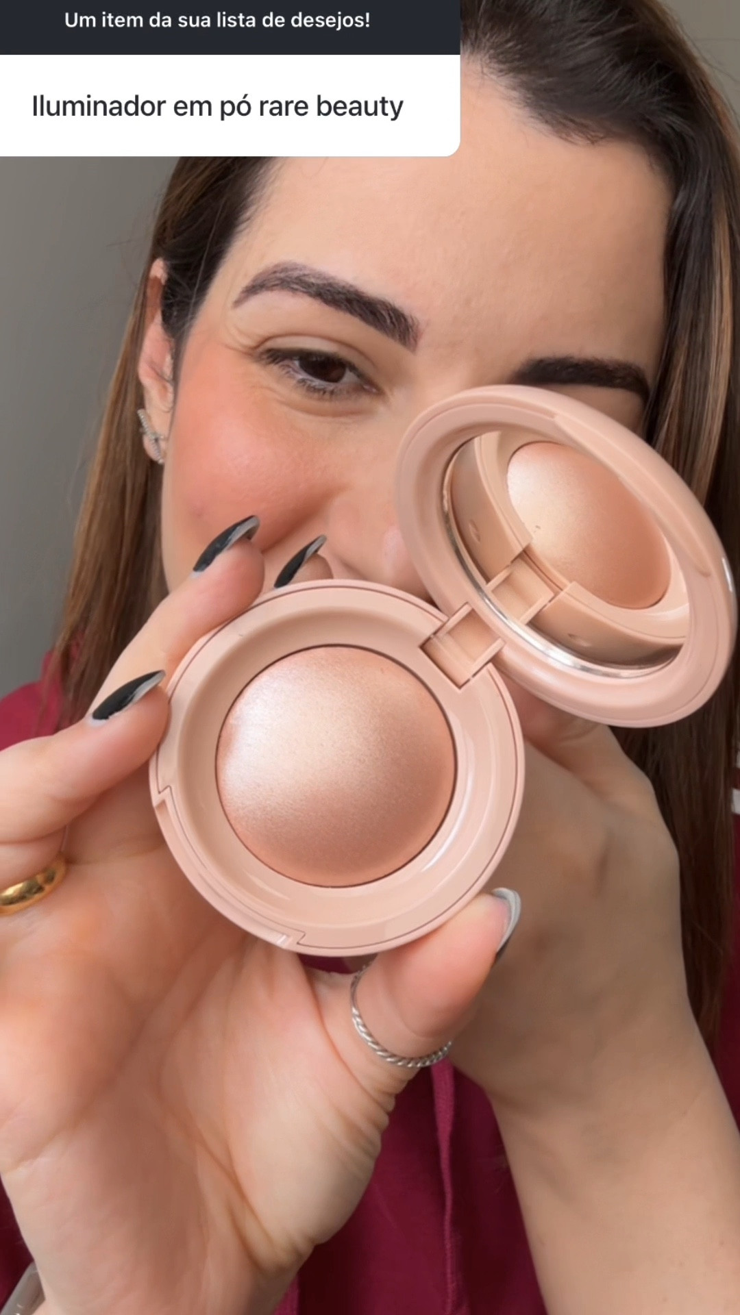 Iluminador em pó Positive Light Rare Beauty nas cores Exhilarate e Mesmerize. Perfeitos! 
Pincel A23 de Anastasia faz toda a diferença na aplicação! 

#LTKbeleza #LTKbrasil