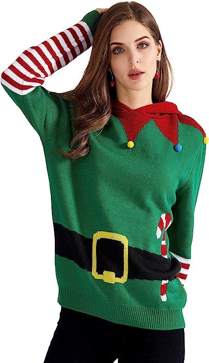 QUALFORT Women's Ugly Christmas Sweater at Amazon Women’s Clothing store | Amazon (US)