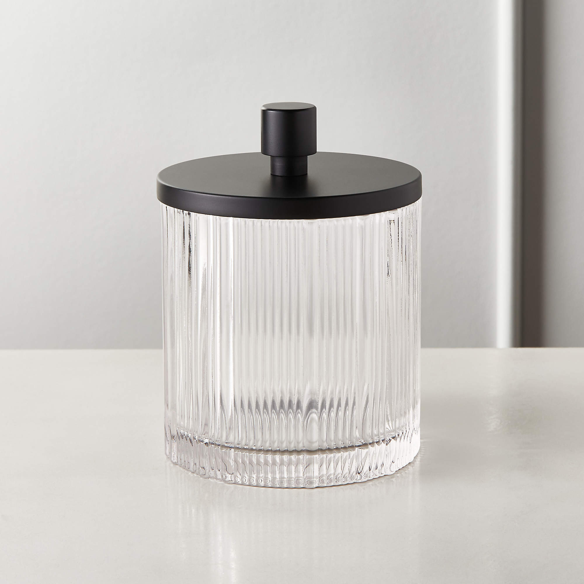 Athena Black Ribbed Glass Soap Pump + Reviews | CB2 | CB2