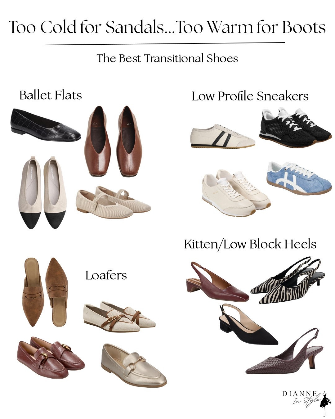 Too cold for sandals, too warm for boots?

The answer isn't new, but what looks modern is.

Ballet flats, loafers, sneakers and low heels are all perfect for that in-between season, but the shapes, textures and details are changing for Fall 2026.

I rounded up some of my favorite current versions plus alternatives if the most fashion-forward option doesn't work for you.

Look for updated ballet flats, sleek low-profile sneakers, kitten heels and modern loafers.

You don't have to skip a trend. Take the idea and make it work for you.

It’s not IF you can wear it. It’s HOW.

#LTKootd #LTKSeasonal #LTKWorkwear