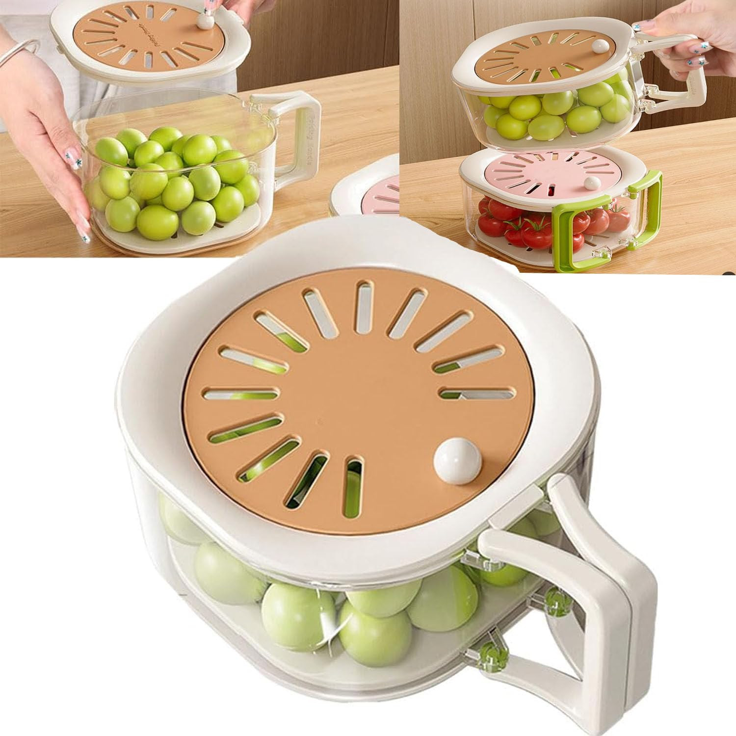 2-in-1 Draining and Preservation Basket, 2025 New Multifunctional Fruit and Vegetable Washing Bow... | Amazon (CA)