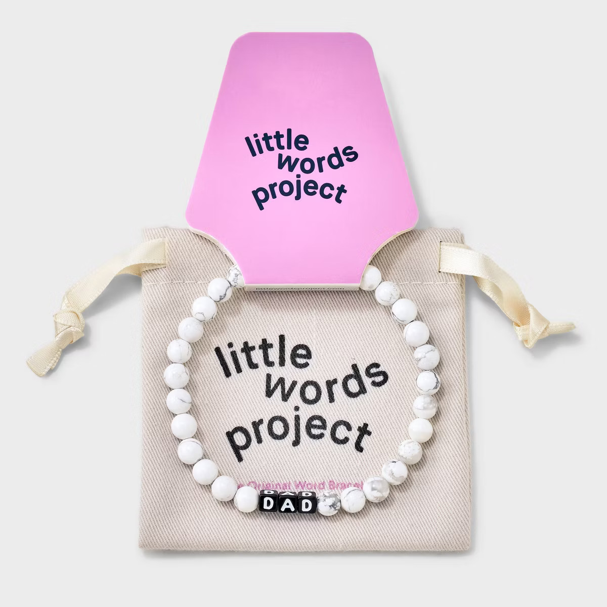 Little Words Project Dad Beaded Bracelet - White/Black | Target