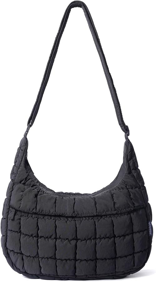 Puffer Crossbody Hobo Bag for Women Nylon Quilted Purse Lightweight Shoulder Handbag with Adjusta... | Amazon (US)