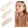 Jaciya Pearl Hair Clips for Women Pins Decorative 3 Pack Hair Barrettes Large Big Hair Styling Cl... | Amazon (US)